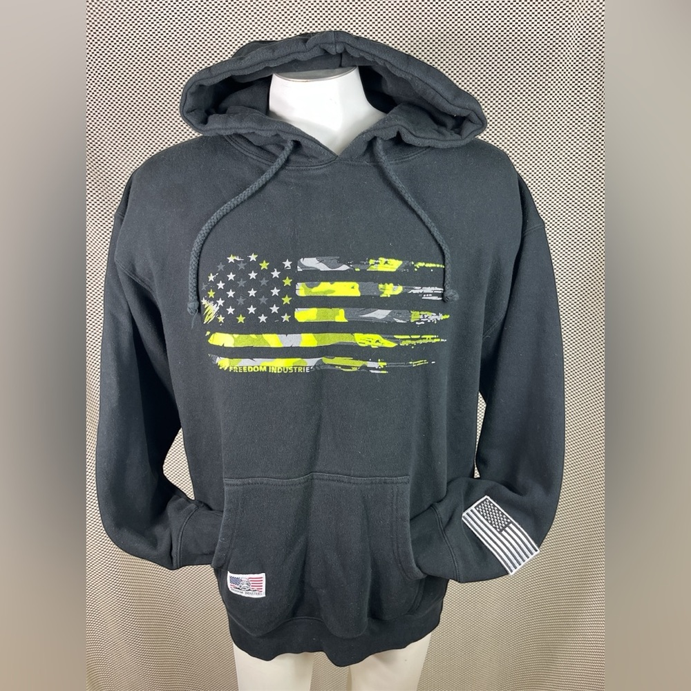 Freedom Industries Flag Graphic Patchwork Hoodie - image 2